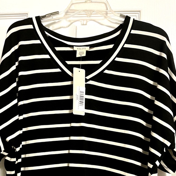 Yelete Tops Nwt Yelete Black And White Striped Top Poshmark